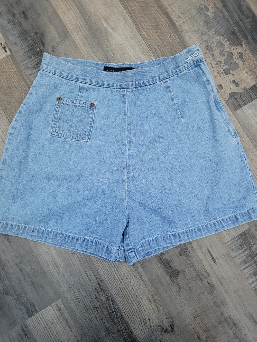 The Limited Size 12 Cotton High Waisted Flat Front Side Zip Denim Shorts